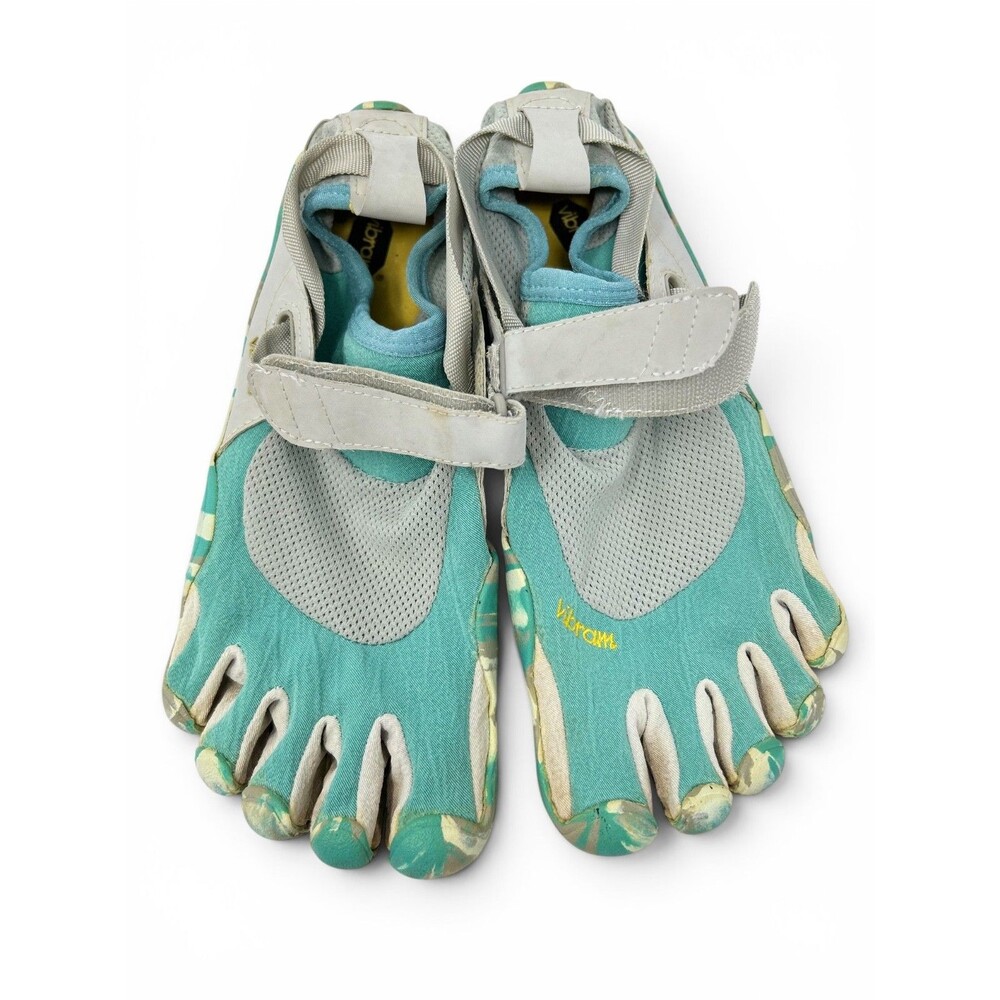 Vibram FiveFingers Shoes Womens Size 40 Teal Gray Camo Barefoot Minimalist Trail